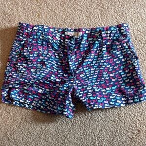 Vineyard Vines Blue and Pink Whale Pattern Women's Shorts